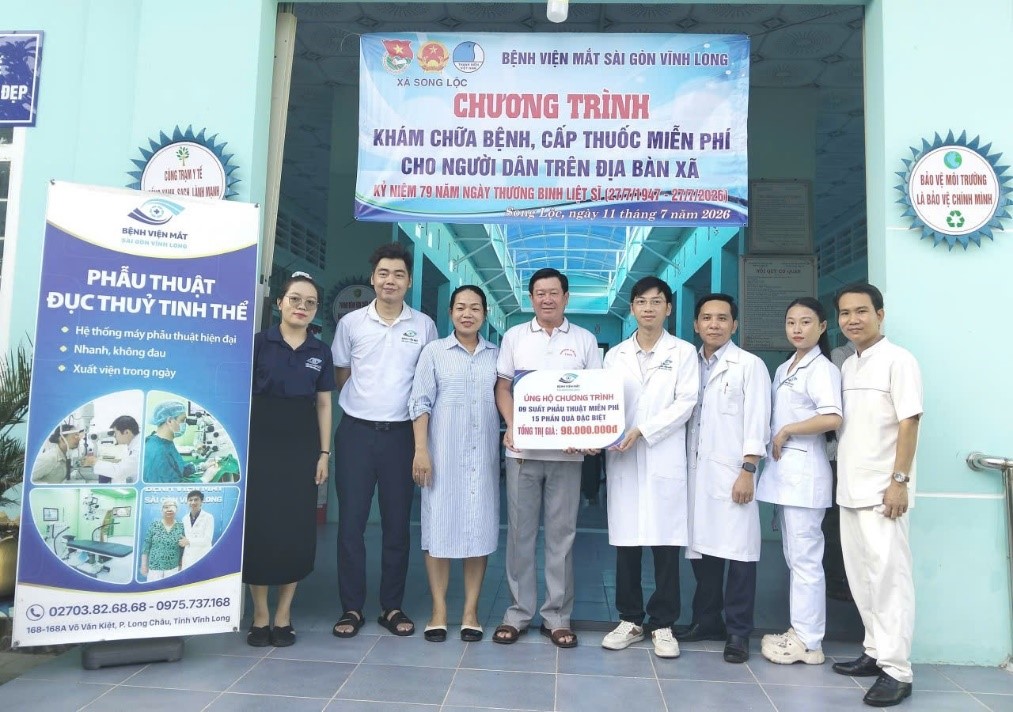 Xã Song Lộc triển khai chương trình khám, cấp thuốc mắt miễn phí cho hơn 1.050 người dân