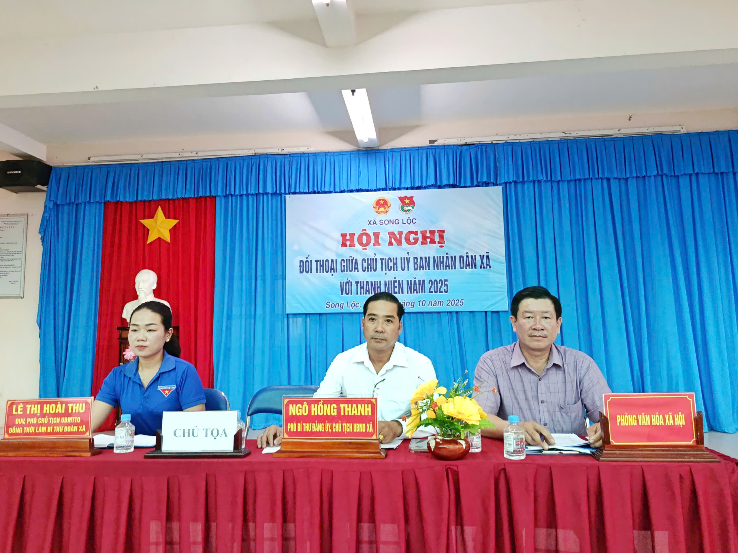 Hội nghị đối thoại giữa lãnh đạo Ủy ban nhân dân với đoàn viên thanh niên xã Song Lộc năm 2025
